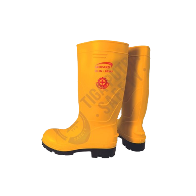 Leopard Sepatu Boot Safety Karet