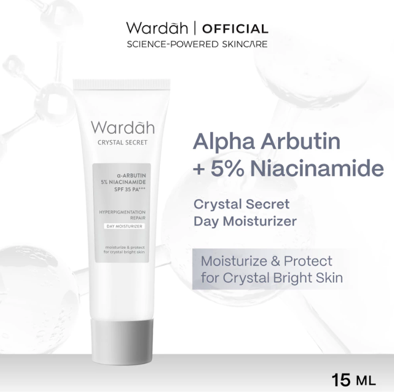 Wardah | Crystal Secret α-Arbutin 5% Niacinamide Hyperpigmentation Repair Day Moisturizer SPF 35 PA+++