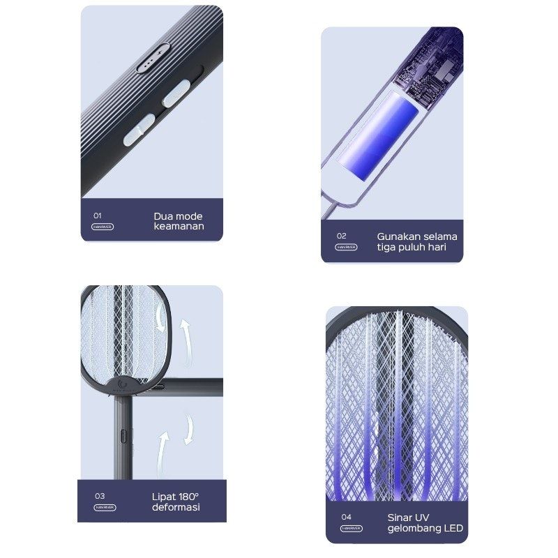 HAN RIVER Raket Nyamuk Multifungsi