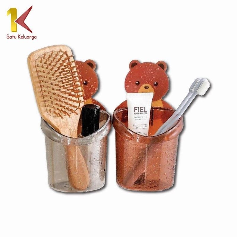 Satu Keluarga Rak Tempel Tempat Sikat Gigi Bear