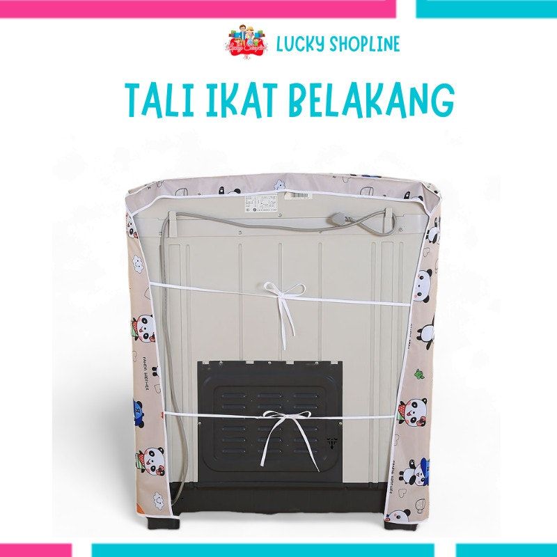 Cover Mesin Cuci Dua Tabung Berbahan Satin