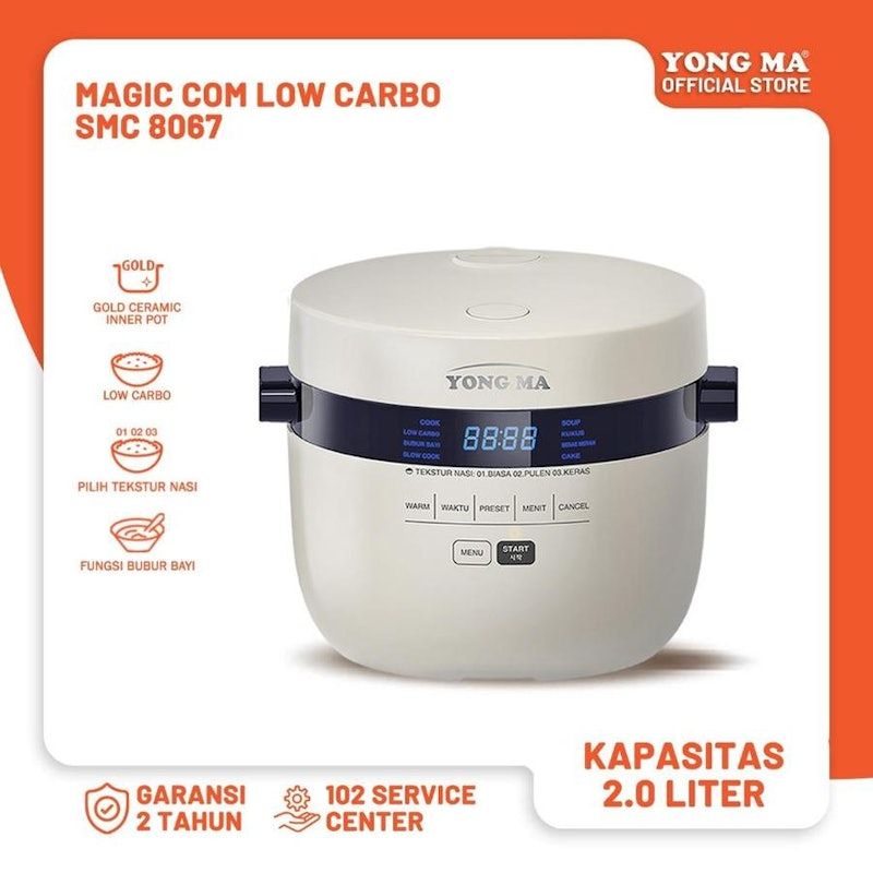 YONG MA Digital Rice Cooker Low Carbo 2L