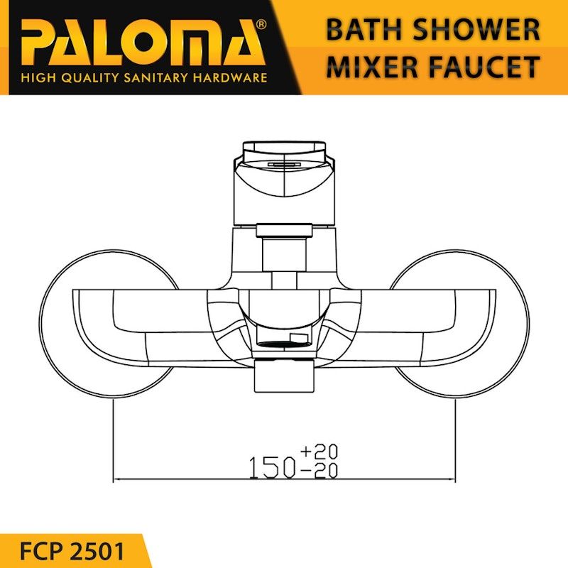 Paloma Single Lever Bath/Shower Mixer Berlin