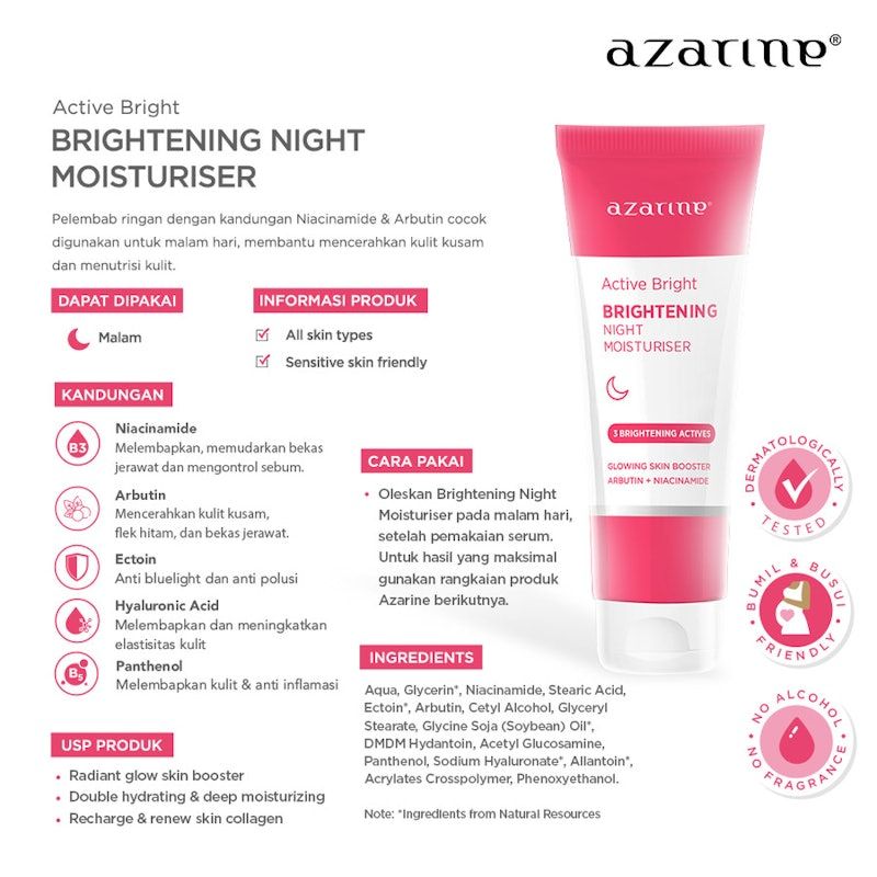 Azarine® | Active Bright Brightening Night Moisturiser
