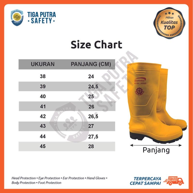 Leopard Sepatu Boot Safety Karet