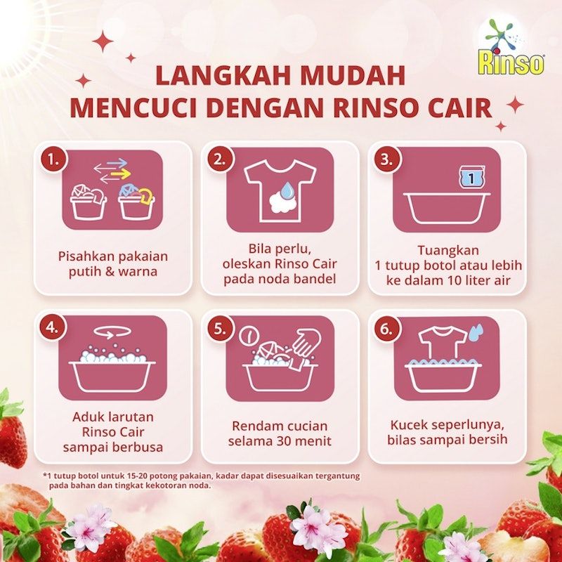 Rinso SensiFresh Deterjen Cair Korean Strawberry