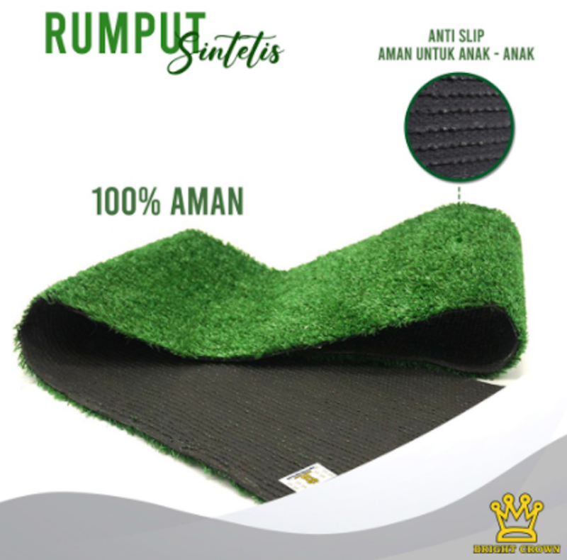 Rumput Sintesis Full Hijau Ketebalan 10 mm