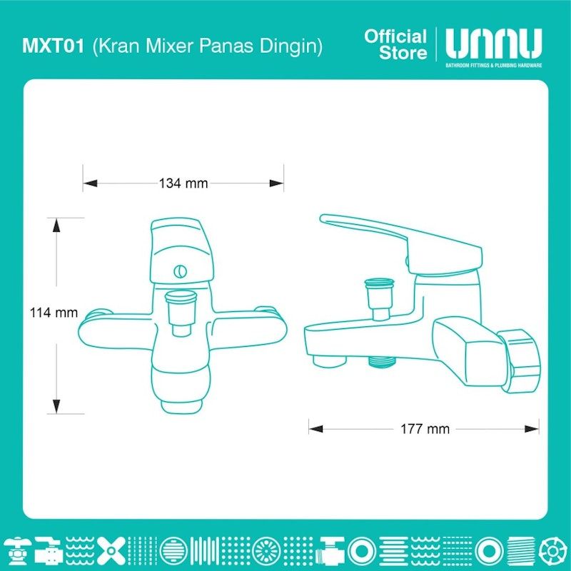 Unnu Kran Mixer Panas Dingin