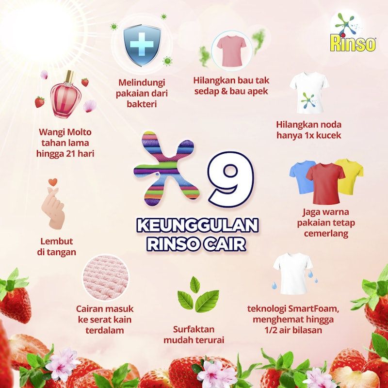 Rinso Molto Detergent Cair Korean Strawberry