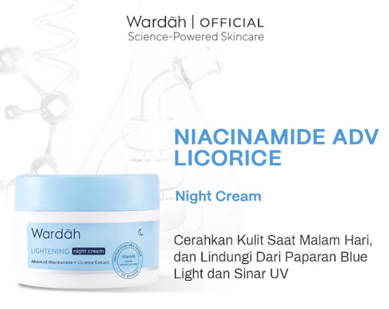 Wardah | Wardah Lightening Night Cream Advanced Niacinamide + Licorice Extract