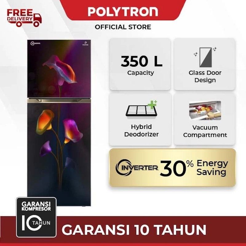 Polytron | Kulkas 2 Pintu New Belleza Big Liter 350L