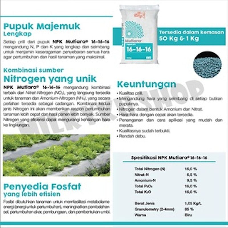 Mutiara Pupuk NPK 16-16-16