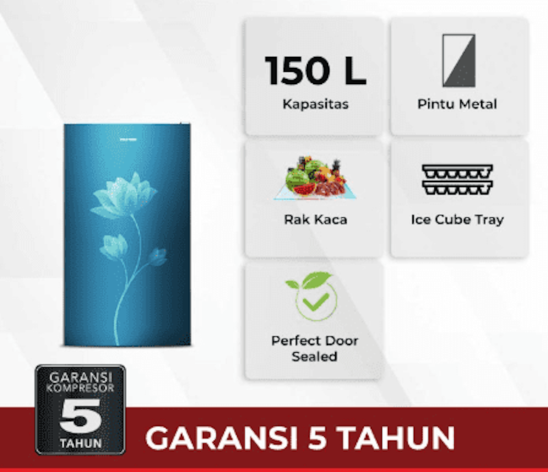 Polytron | Kulkas 1 Pintu 150 Liter