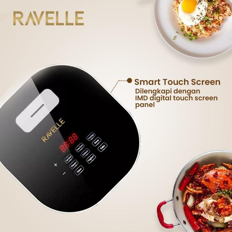RAVELLE Omni Rice Cooker Digital Low Carbo 3L Ceramic
