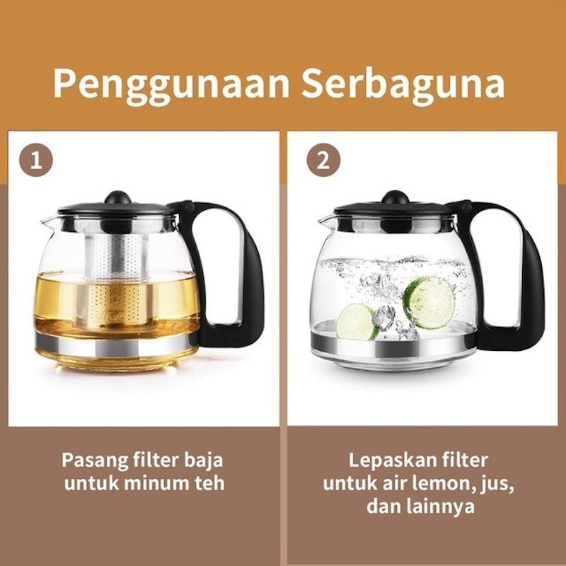 Set Teko Teh Kaca dan Gelas