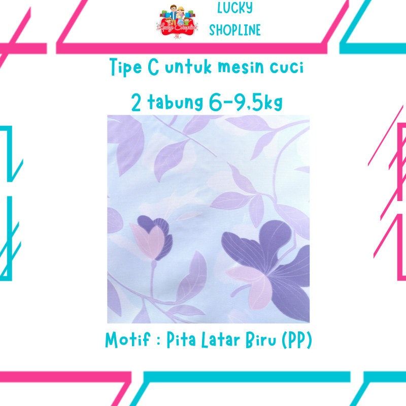 Cover Mesin Cuci Dua Tabung Berbahan Satin