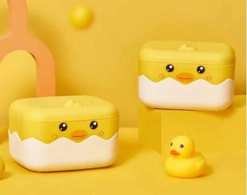 Tempat Sabun Kotak Sabun Batang Motif Bebek Penutup Anti Tumpah