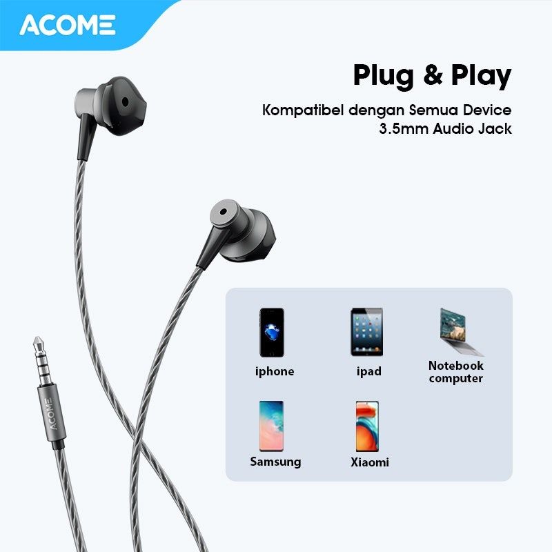 Wired Earphone Headset Aluminum Alloy