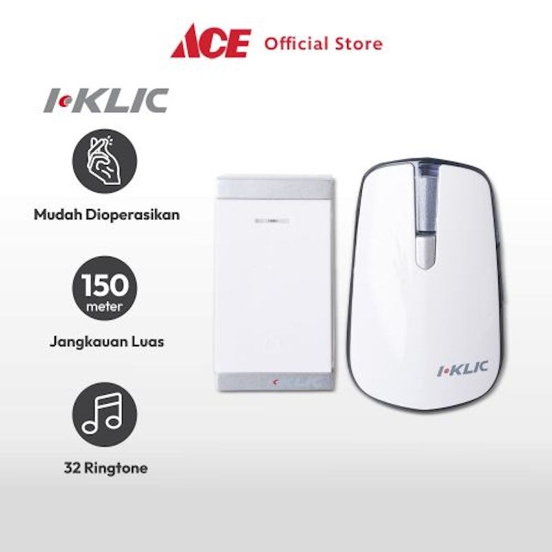 I-Klic Bel Pintu Nirkabel Kinetic 2 Receiver
