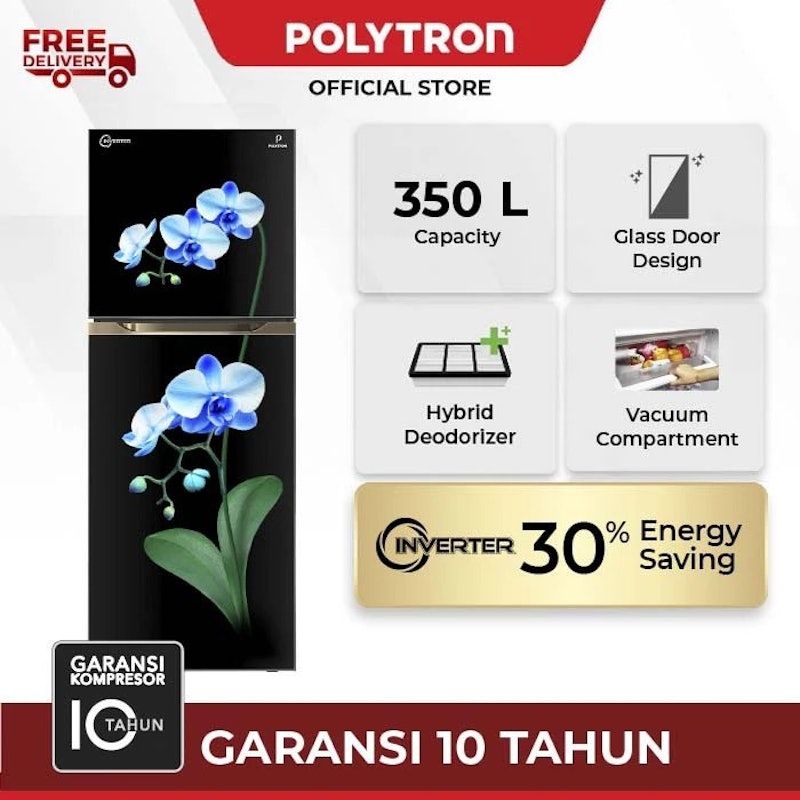 Polytron | Kulkas 2 Pintu New Belleza Big Liter 350L