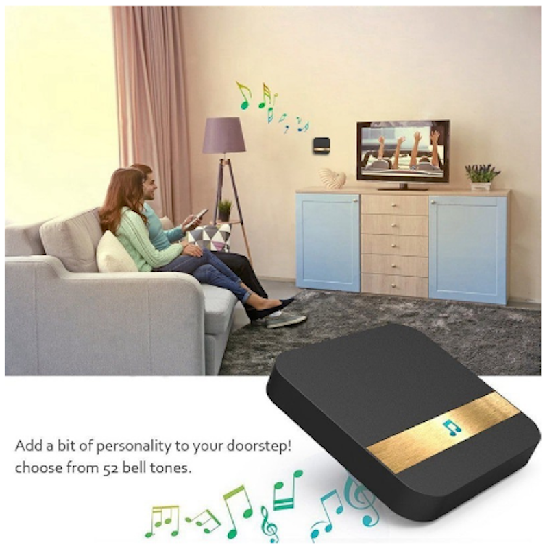 TaffHOME Doorbell Waterproof 52 Tunes 1 Receiver 433Mhz