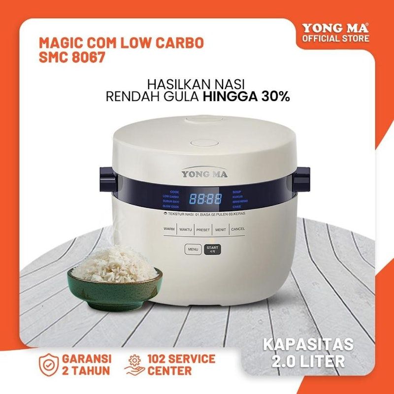 YONG MA Digital Rice Cooker Low Carbo 2L