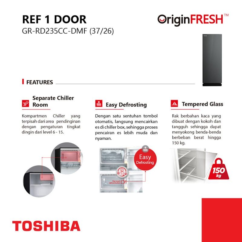 Toshiba Kulkas 1 Pintu