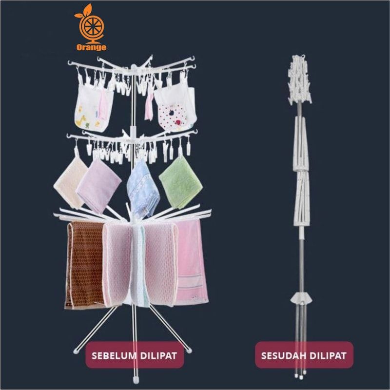 Jemuran Gantungan Baju Bayi 3 Susun Jepitan Baju