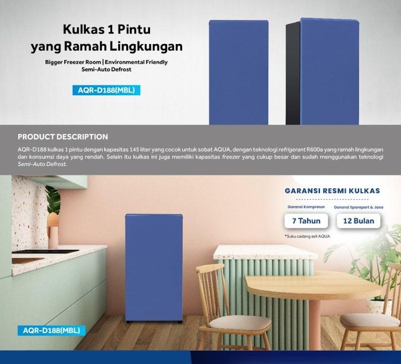 AQUA | Kulkas 1 Pintu