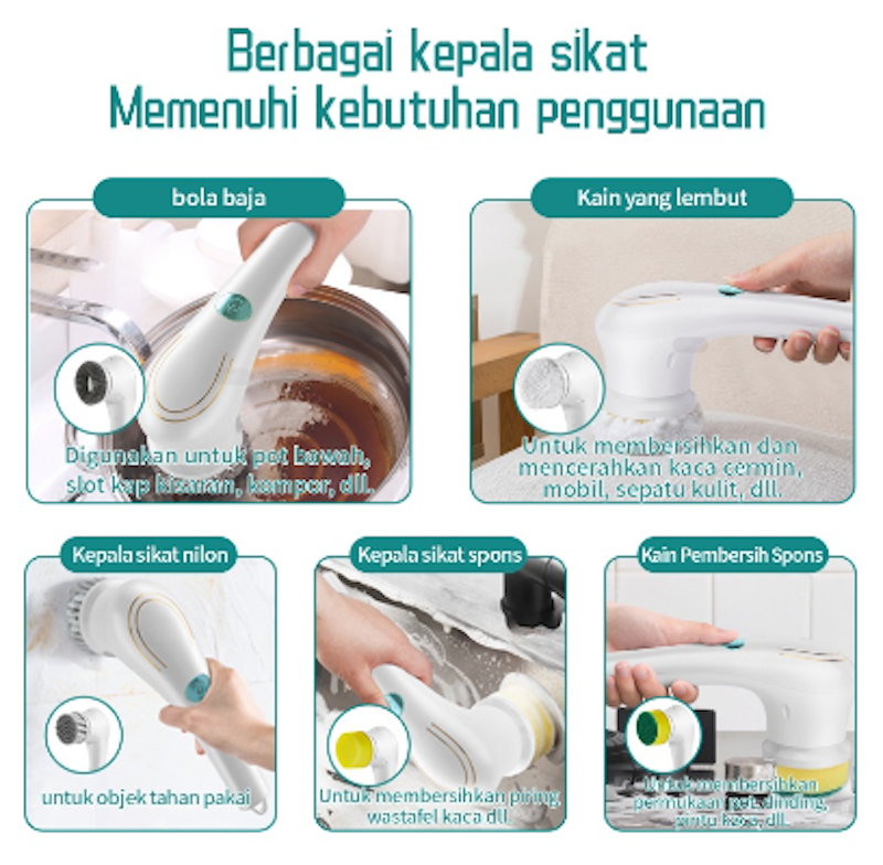 UPHOME Sikat Elektrik 5in1