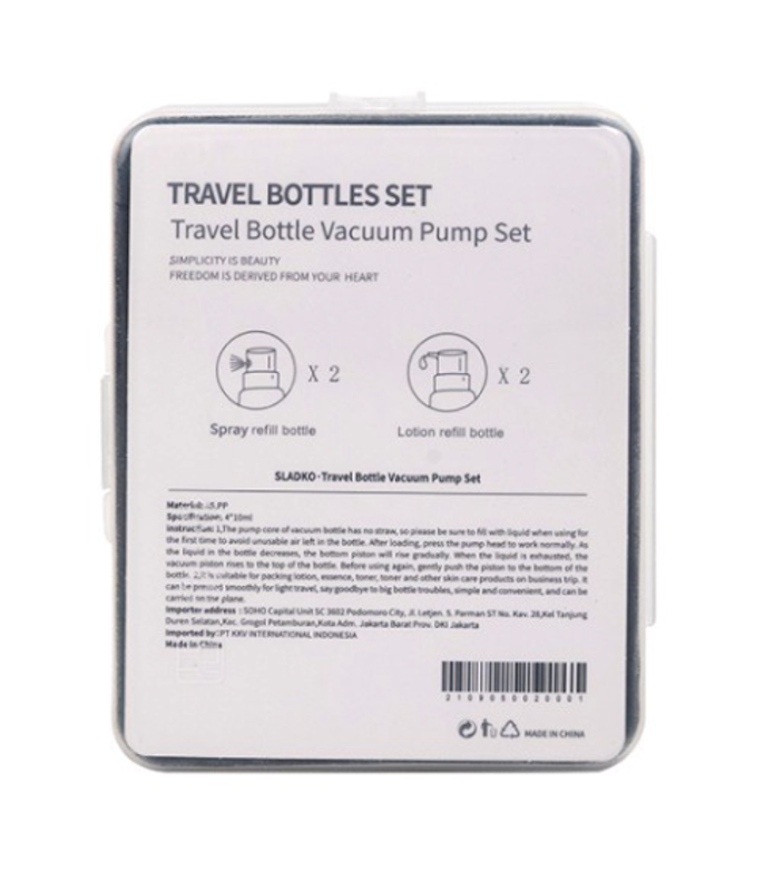 KKV SLADKO Travel Bottle Vacuum Pump Set