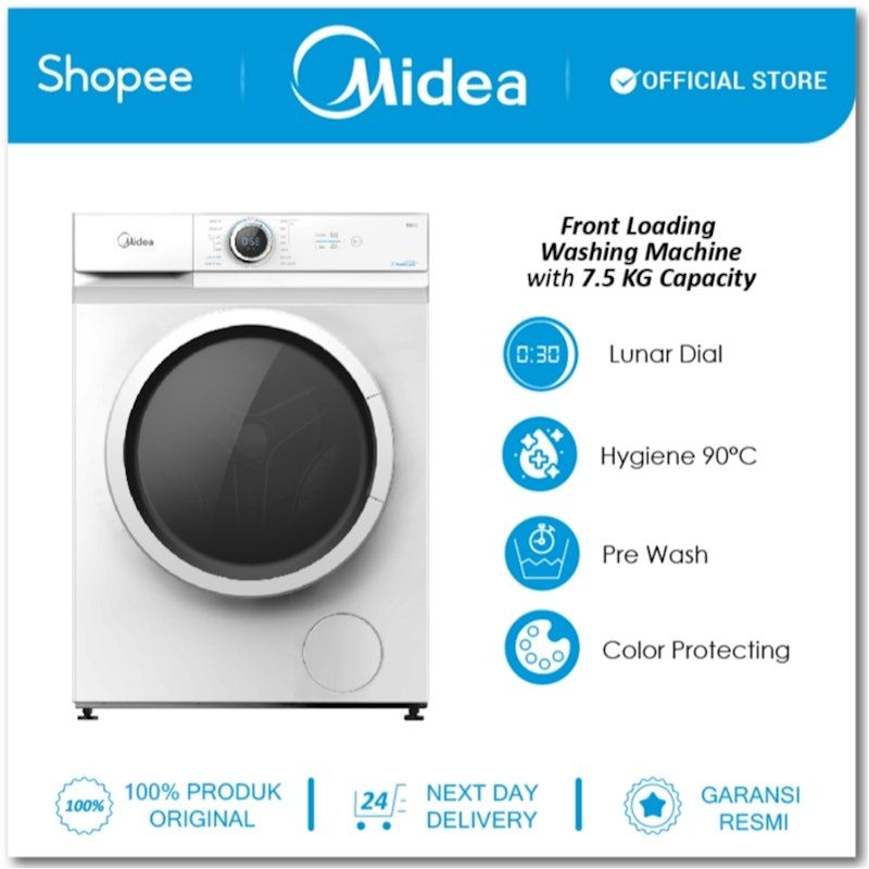 Midea | Mesin Cuci Front Load Kapasitas 7.5 Kg