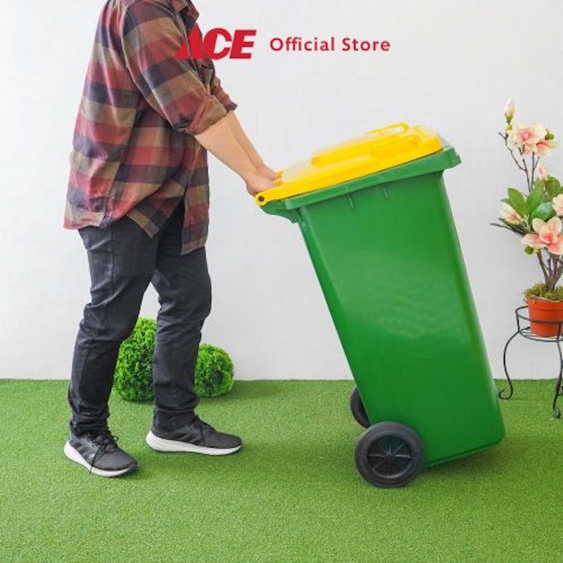 Dust Bin with Yellow Lid 120L