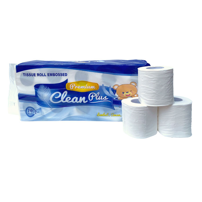 Clean Plus Toilet Tissue Roll Emboss