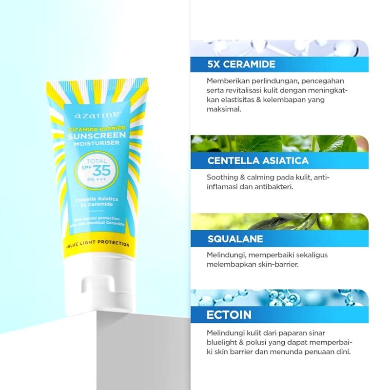 Azarine® | Cicamide Barrier Sunscreen Moisturiser SPF35 PA+++