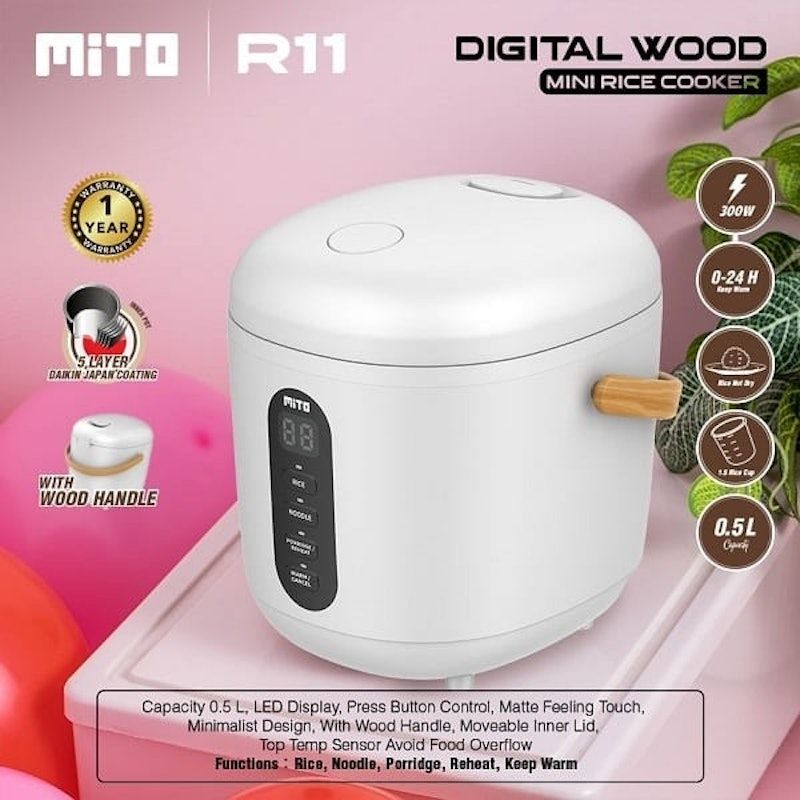 MITO Digital Wood Mini Rice Cooker 0,5L