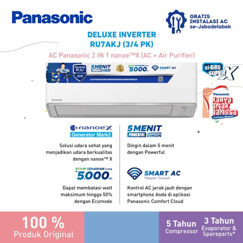 Panasonic | Deluxe Inverter Nanoe-X Mark 2 [0.75 PK]