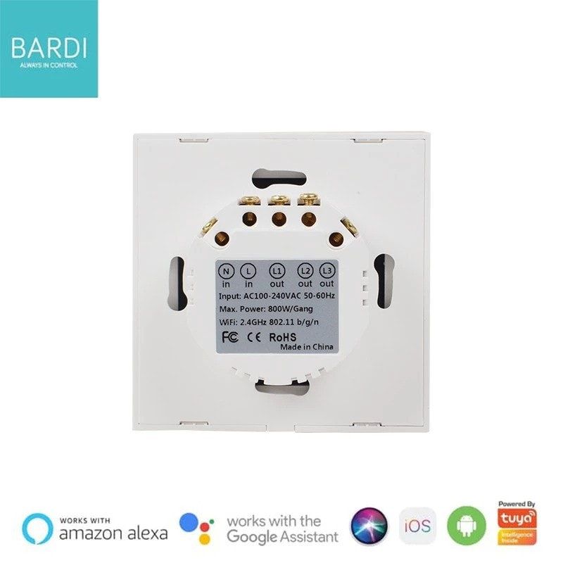 BARDI | Wall Switch EU 2 Gang Hitam