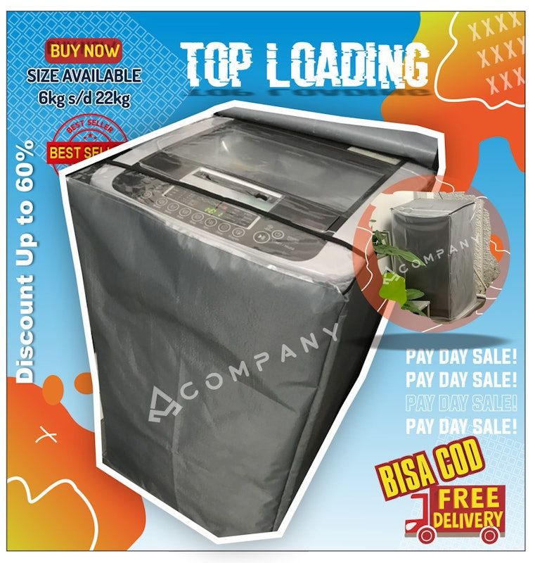 Cover Mesin Cuci 1 Tabung Top Loading