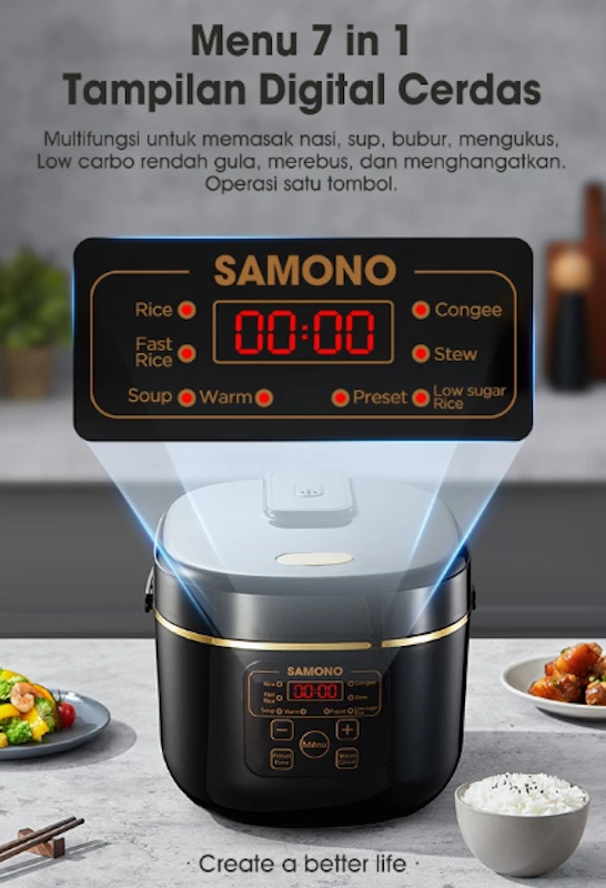 SAMONO Smart Rice Cooker Low Carbo 1.8L