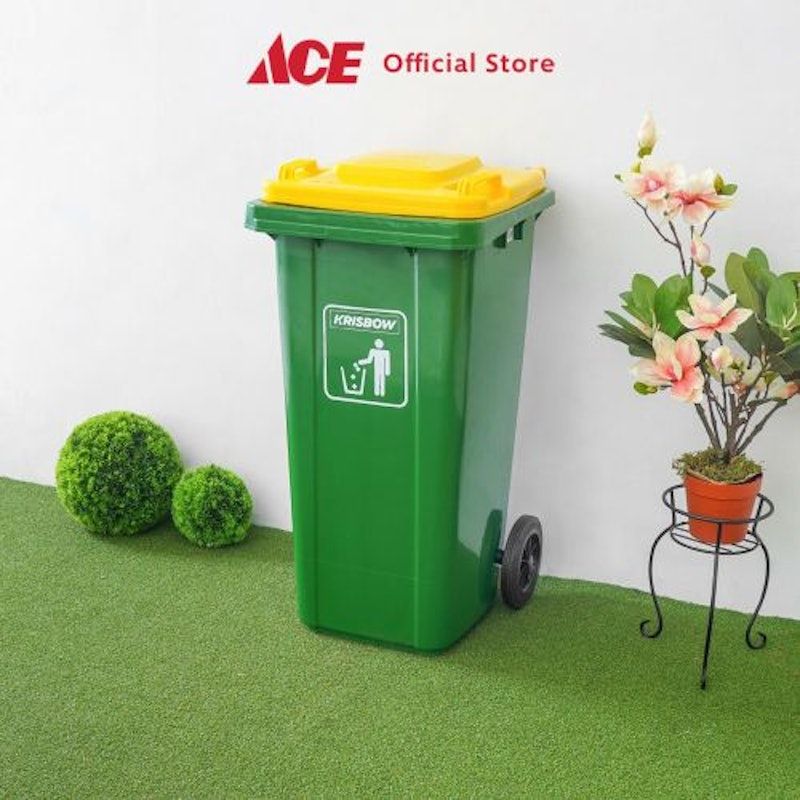 Dust Bin with Yellow Lid 120L