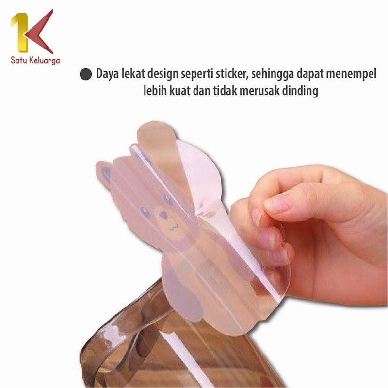 Satu Keluarga Rak Tempel Tempat Sikat Gigi Bear