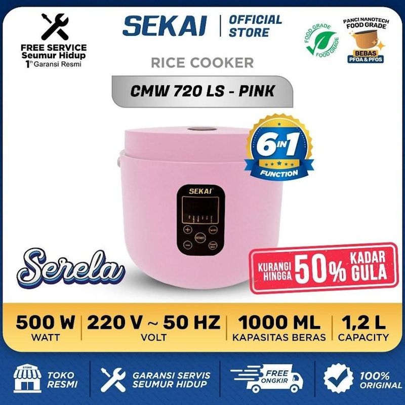 SEKAI Rice Cooker Digital Low Carbo 1.2L