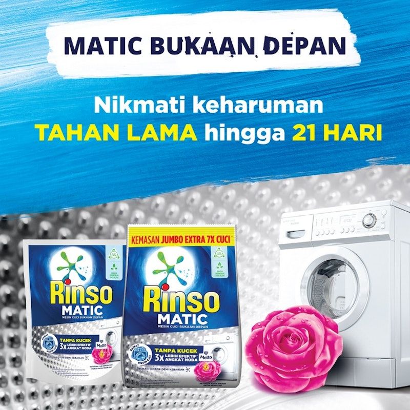 Rinso Matic Deterjen Cair Mesin Cuci Bukaan Depan