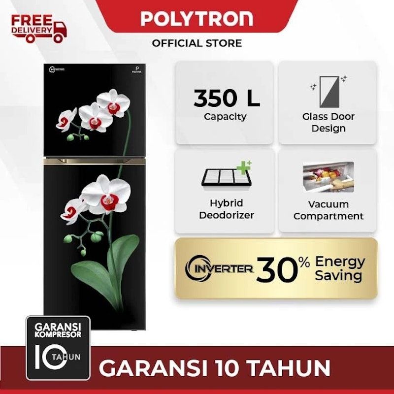 Polytron | Kulkas 2 Pintu New Belleza Big Liter 350L