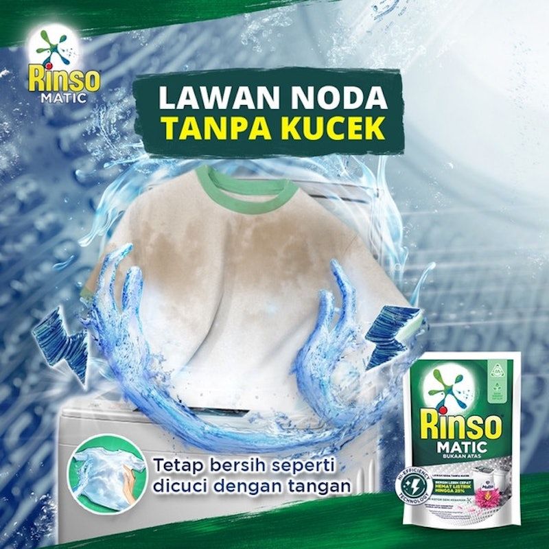 Rinso Matic Deterjen Cair Mesin Cuci Bukaan Atas