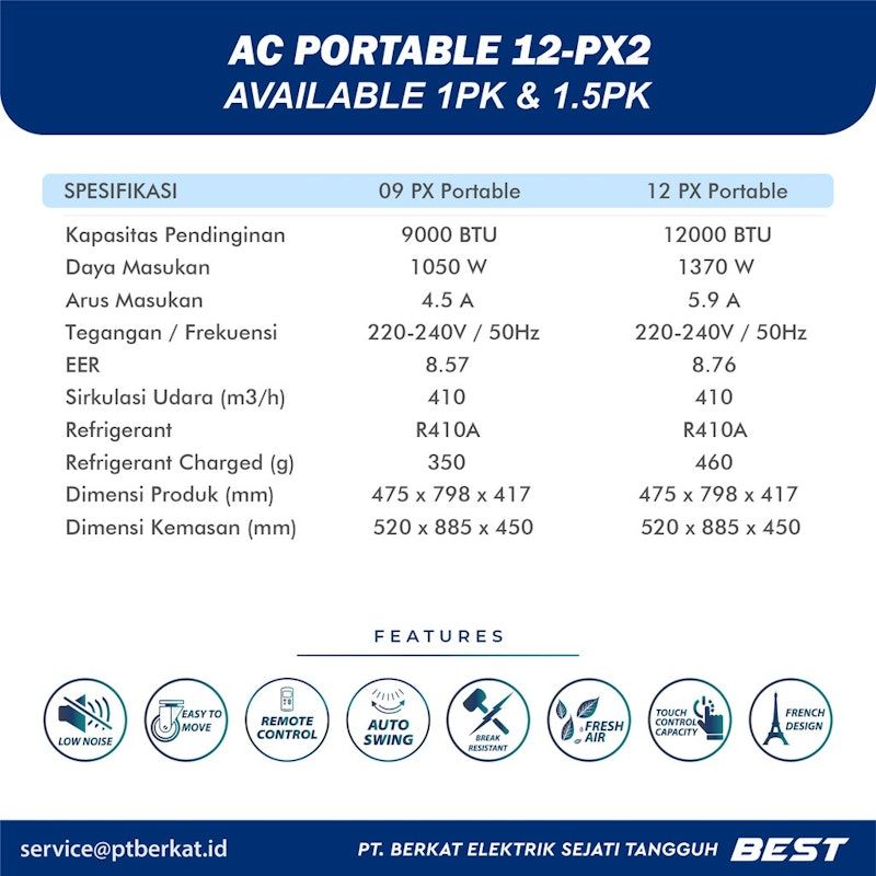 BESTLIFE AC Portable 1,5 PK