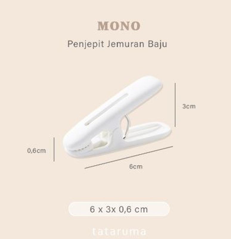 Mono - Penjepit Jemuran Baju Estetik Putih