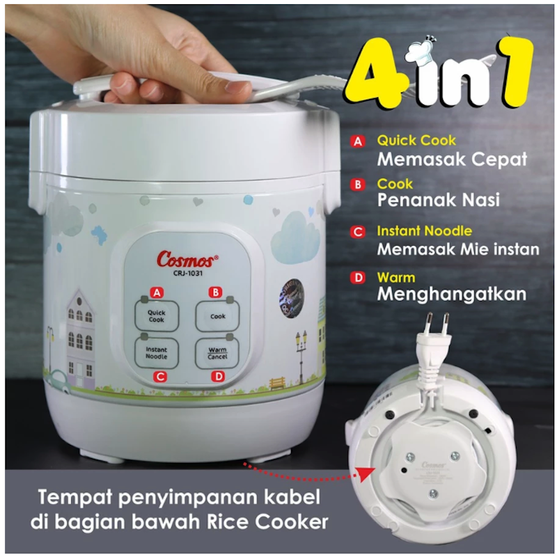 Cosmos Rice Cooker Mini Digital 4in1 0.3 L