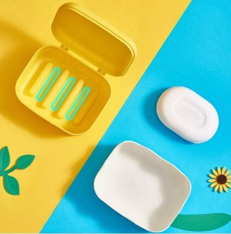 Tempat Sabun Kotak Sabun Batang Motif Bebek Penutup Anti Tumpah